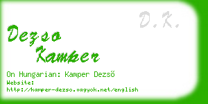 dezso kamper business card