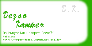 dezso kamper business card